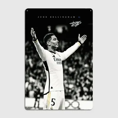 Jude Bellingham Fußball-Poster, Gaming-Raumdekoration, Männerhöhle, Vintage-Metallblechschilder für Image