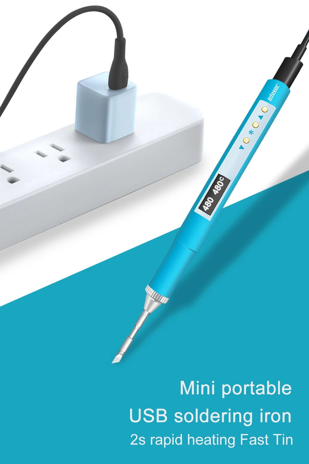 Qc/pd angetriebene Lötkolben t210.jbc210 Mini-Heiz block tragbare Digital anzeige USB-Reparatur mit konstanter Temperatur CPU-Löt mittel Image