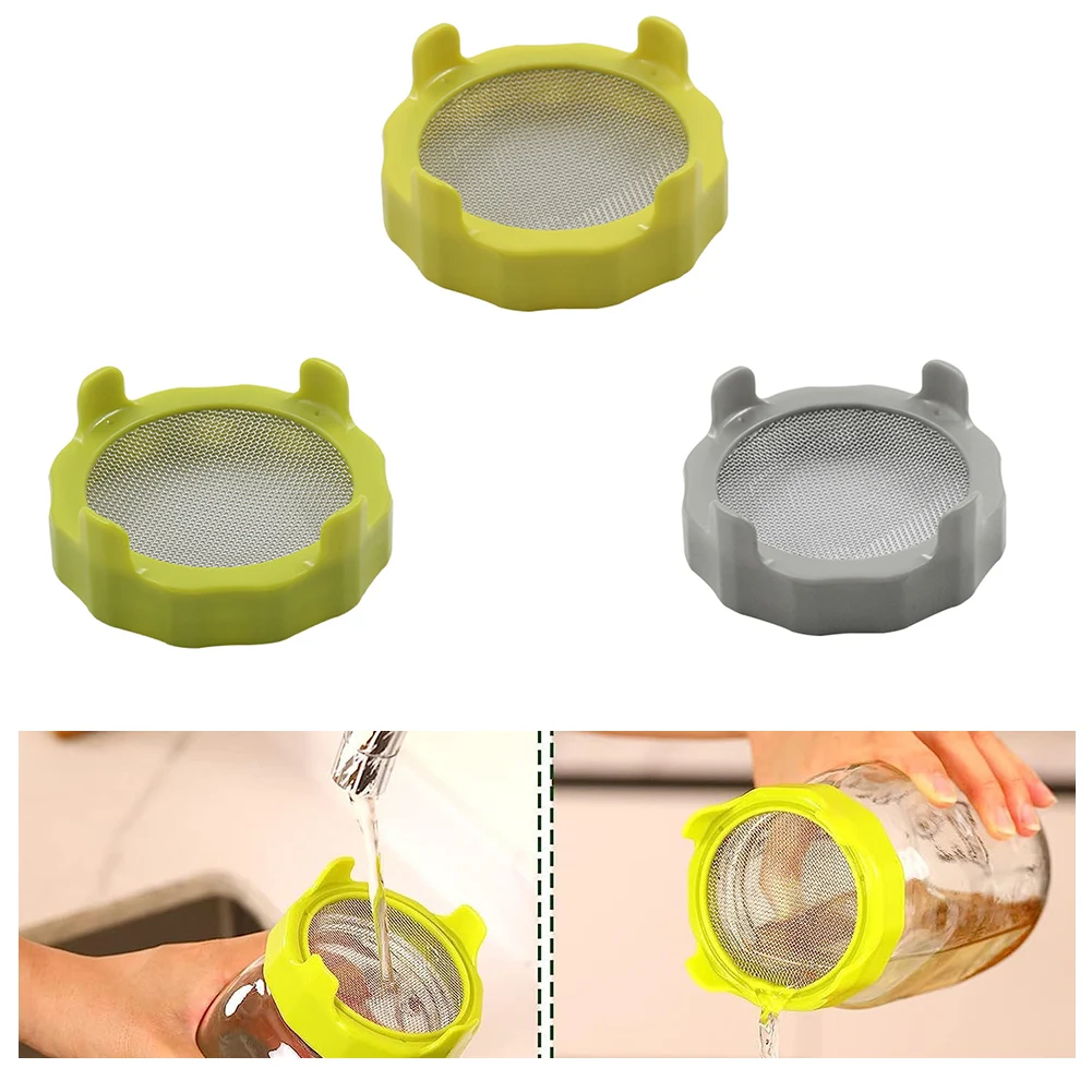 1pc Kunststoff Sprossen deckel für Weithals gläser wachsen Bohnen sprossen Luzerne Salat Garten versorgung Edelstahl Mesh Design Sprossen deckel Image