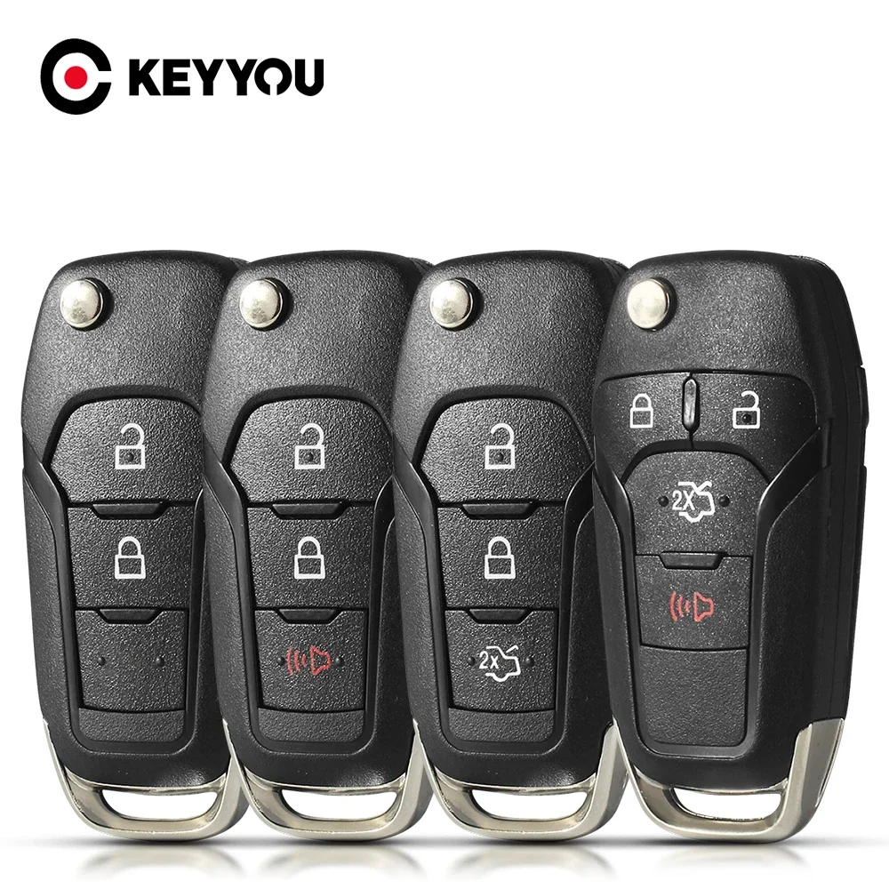 Keyyou 2pcs für ford F-150 F-250 F-350 Explorer Ranger ka Fiesta Mondeo 2/3 Tasten Smart Remote Autos chl üssel Fall Image