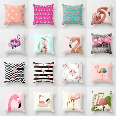Rosa Kissen Flamingo Rückenlehne Kopfteil dekorative Kissen nordischen Stil Büro Nickerchen Kissen Image