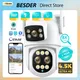 Telecamera Wifi 12MP 6K PTZ Zoom ottico 8X Tre lenti Doppie schermi Video sorveglianza 8MP Doppia lente CCTV Telecamera IP di sicurezza ICSEE
