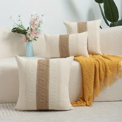 1 Stück, gewebter dekorativer Kissenbezug mit Bauernhaus-Akzent für CouchSofa, Image