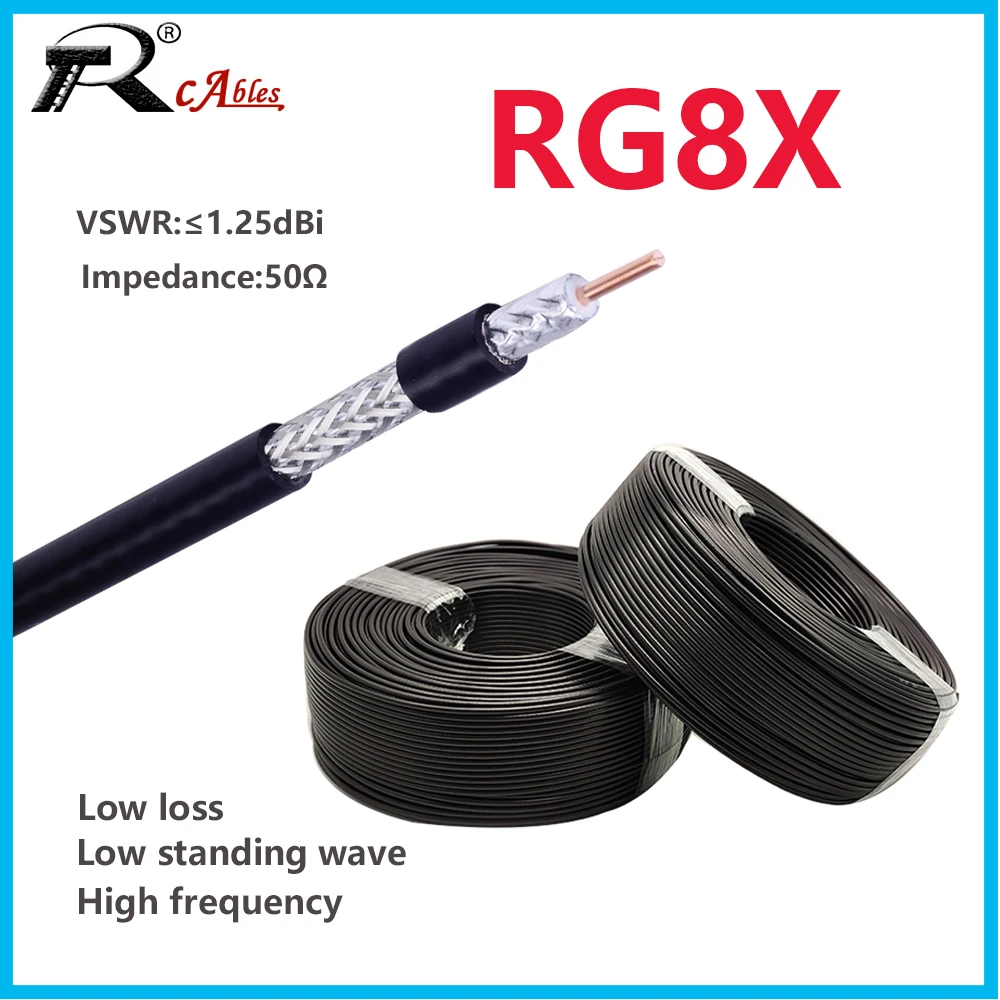 Rg8x rf Koaxialkabel Hochfrequenz signal antennen zuführungen 50Ohm Anschluss drähte Fahrzeug kommunikation überwachungs video Image