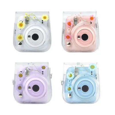 Transparente Kameratasche für Fujifilm Instax Mini 12/11/9/8 Schutzhülle mit Schultergurt Aufbewahrungstasche