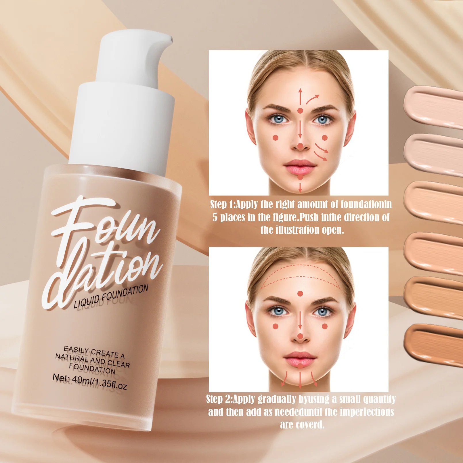 Wasserdichte Matte Flüssige Foundation Make-Up Creme Abdeckung Dark Circle Corrector Concealer Bleaching Gesicht Foundation Kosmetik Image