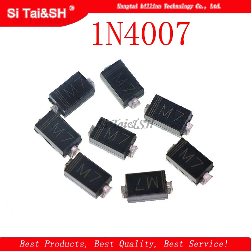 100PCS 1N4007 SMD DIODE M7 1A 1000V IN4007 Gleichrichter Diode Neue original Image