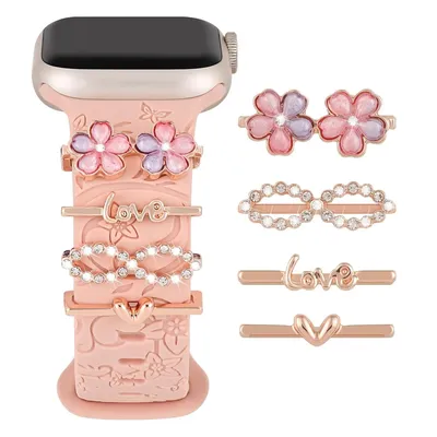 Charms für Apple Watch Band Serie 9 8 7 6 5 4 SE 38 42 40 49 41 45 44 mm Dekorativer Ring Galaxy Image