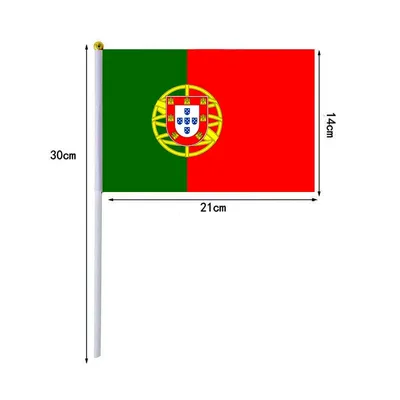 10 Teile/los Portugal Hand Winken Flaggen 14x21 cm Portugal Flagge Großhandel Image