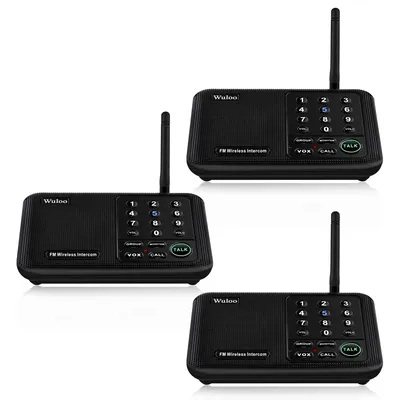 Wuloo Wireless Home Intercom System for House Business Office 5280 Feet Range, Room to Room Intercom