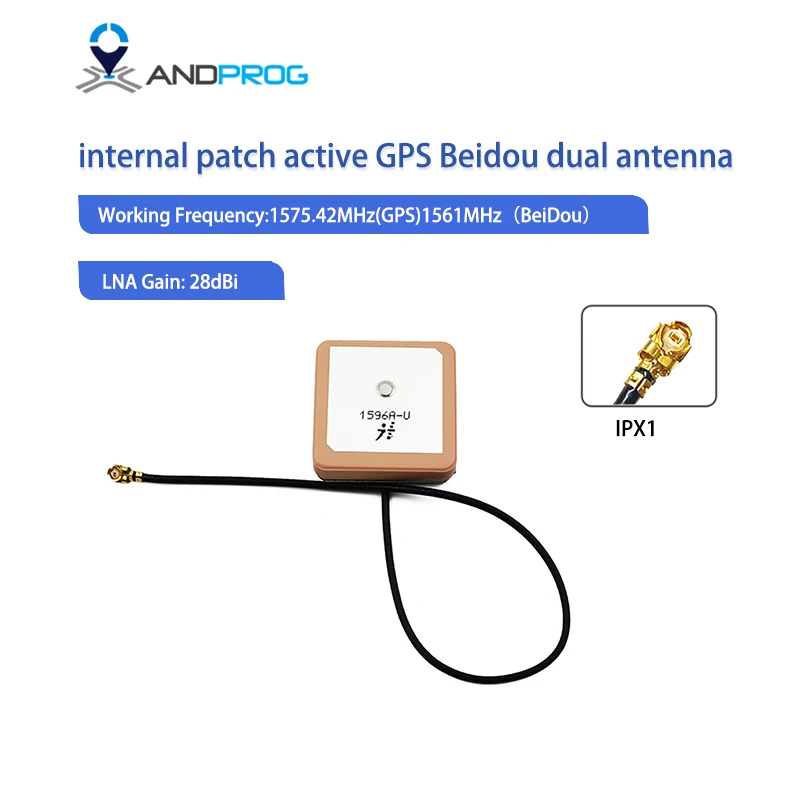 28 dBi internes Patch-Aktiv-GPS Beidou-Doppelantenne mit IPX MHF1 Image