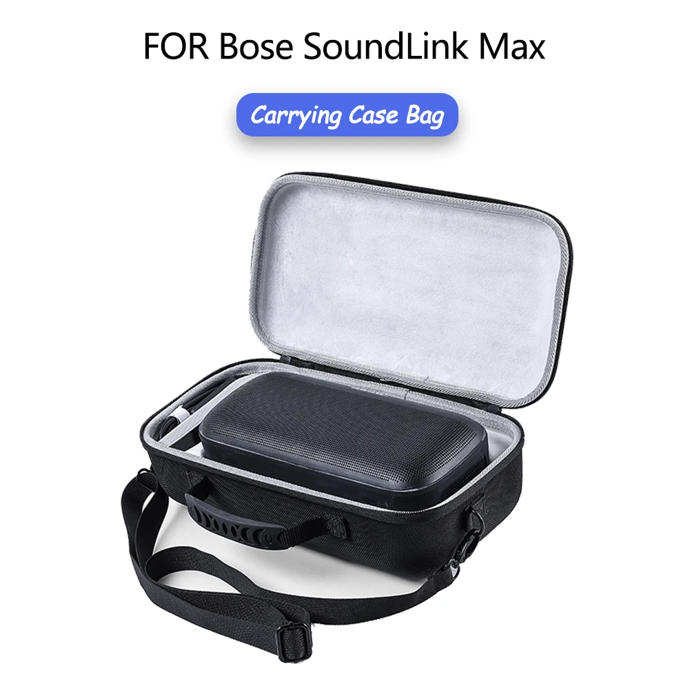für Bose SoundLink Max Tragbare Lautsprecher-Tragetasche, große wasserdichte Reisetasche mit Schultergurt, harte Schutzhülle Image