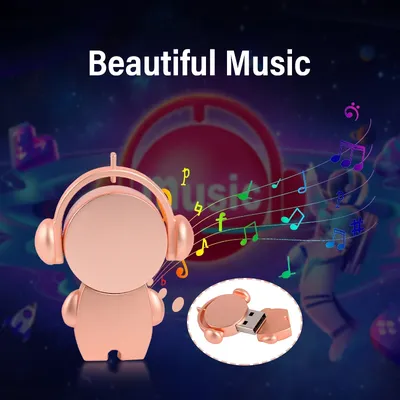 Niedlicher Metal Music Man 128 GB USB-Flash-Laufwerk 64 GB Hochgeschwindigkeits-Stick Flash Memory Stick 32 GB Kreatives Hochzeits-U-Disk-Geschenk Image
