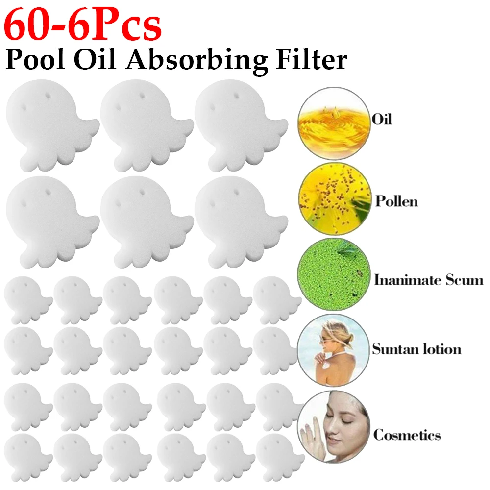 60-6 Stück Schwimmbad filter Schwämme Oktopus form Schwimmbad Schaum Schwamm Filter wanne Spa Öl absorbieren des Schlamm reinigungs werkzeug Image