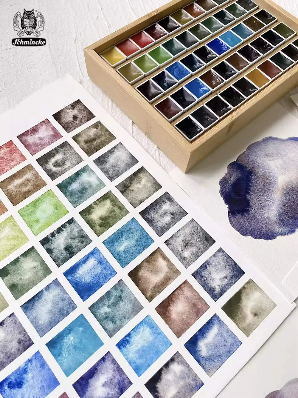 Schmincke original mini granulierende aquarell farbe probe 1ml/2ml handmand niederschlag wasserfarbe zum malen von kunst bedarf Image