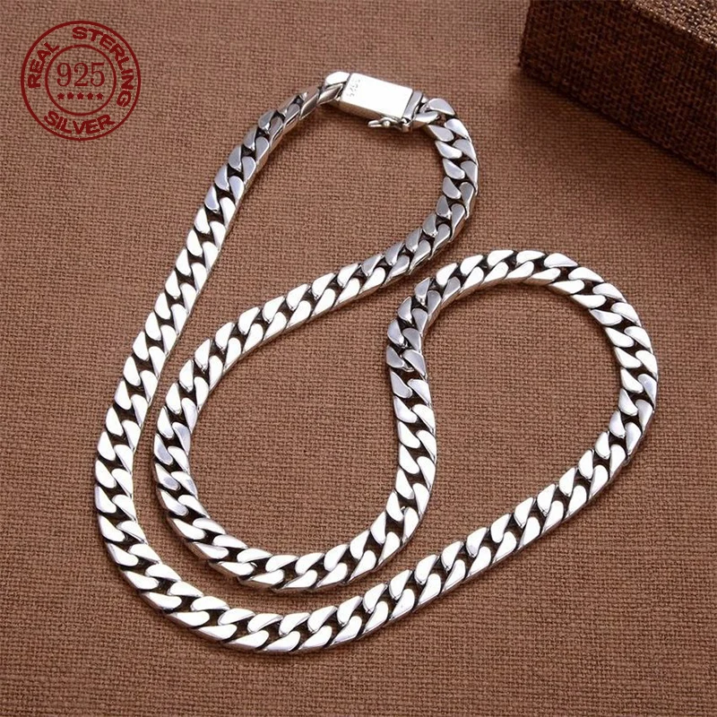 100% S925 Collana in argento sterling Bracciale Punk S925 Gioielli in argento Non sbiadisce mai Carry certificato Uomo Donna Gioielli Regali