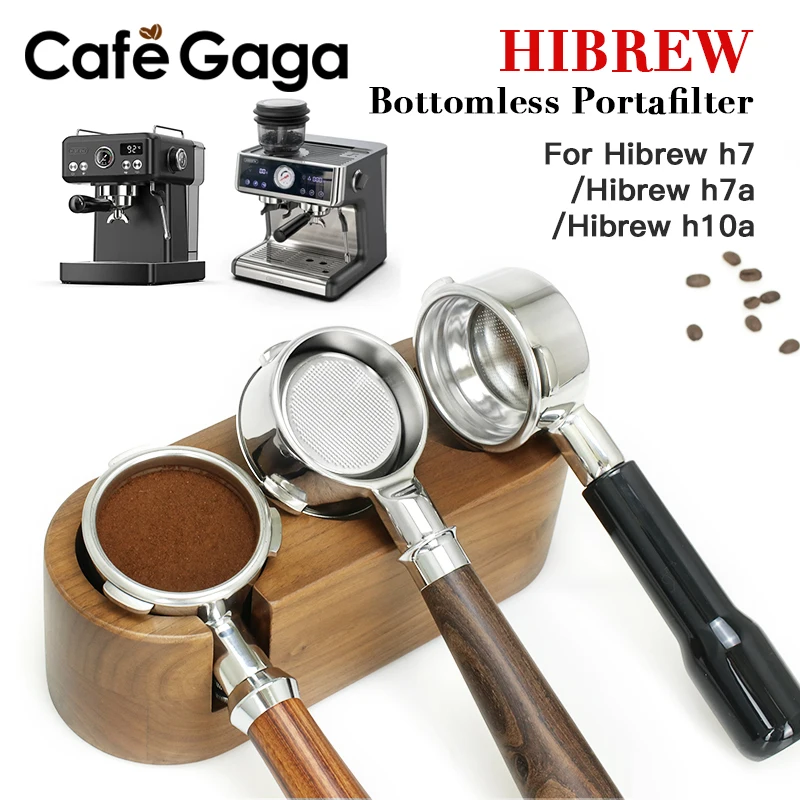 Hibrew h10a Espresso Bodenloser Siebträger 58 mm für Hibrew h7 Hibrew h7a 304 Edelstahl Ersatzkorb Barista Tools Image