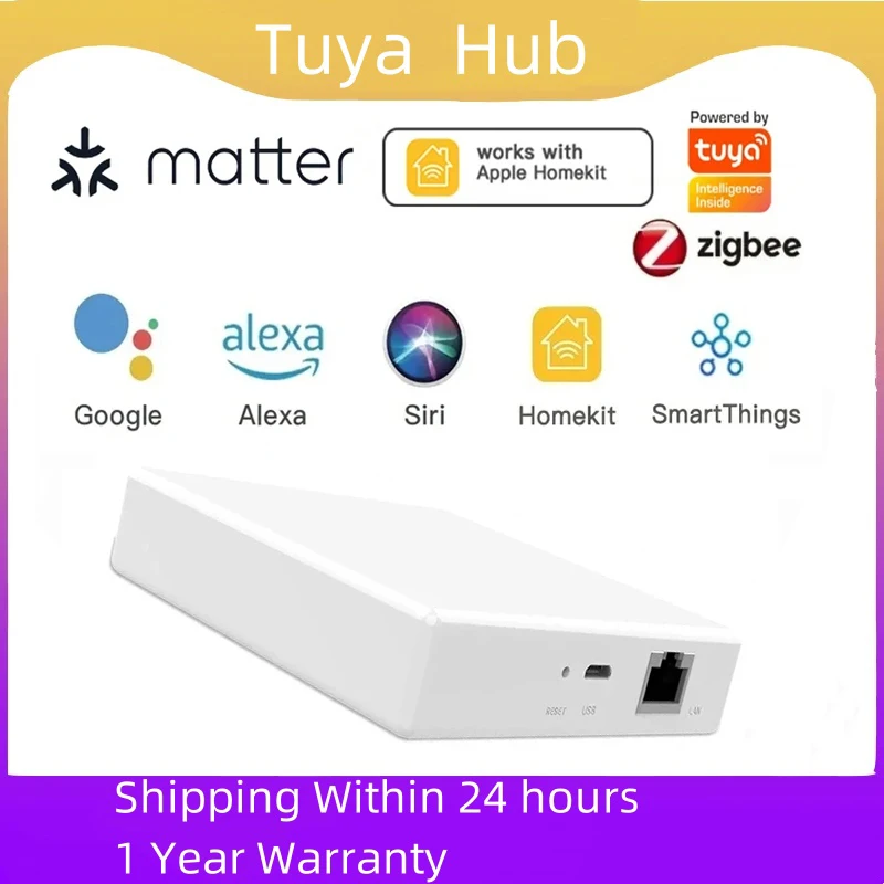 Tuya Zigbee Matter Gateway Thread Hub Matter Gateway Siri Sprachsteuerung Homekit Smart Home Bridge funktioniert mit Google Home Alexa Image