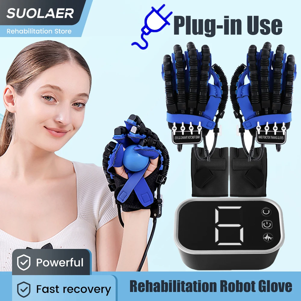 Roboter-Rehabilitationshandschuhe, Fingertrainer, Handtrainingsgerät, Orthese für Schlaganfall, Hemiplegie, Zerebralinfarkt, Patient Image