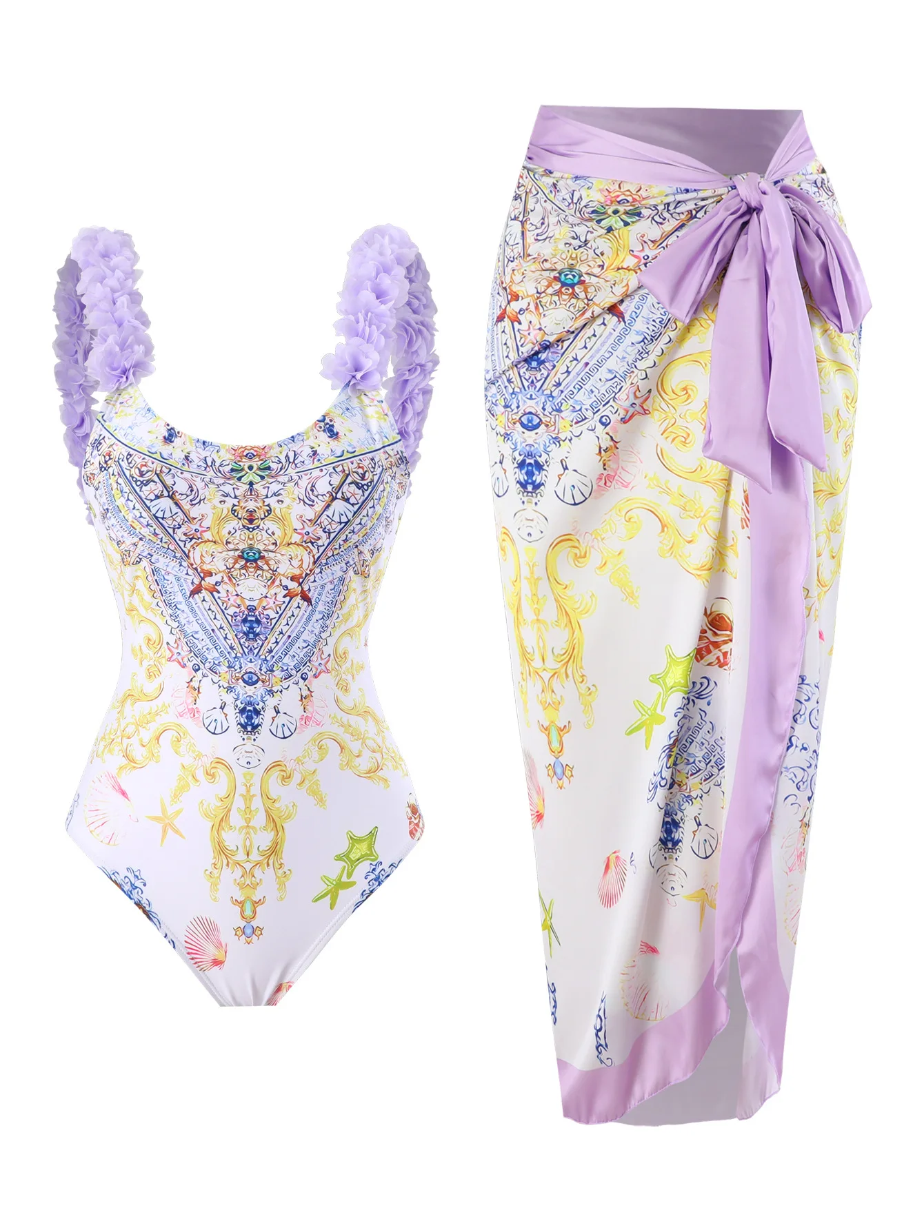 2025 neue Sexy Push-Up Ein Stück Bademode Frauen Retro Druck Biquini Rock Cover Up Monokini Brasilianische Schwimmen Anzug Kleid Image