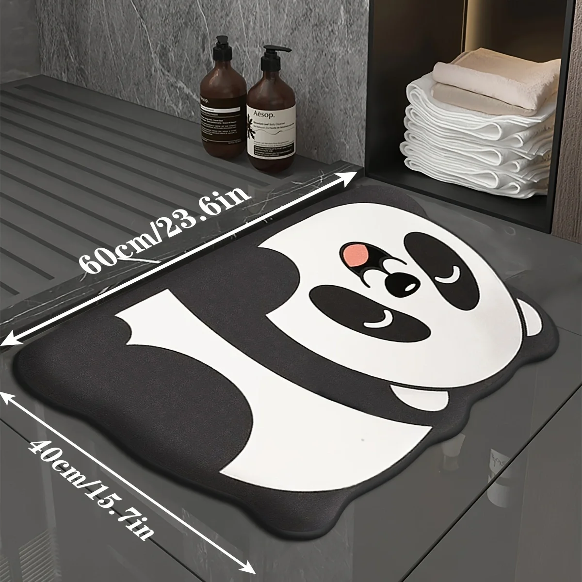 Niedliche, mit Korallensamt verdickte, rutschfeste Badezimmer-Bodenmatte, Dekoration, schmutzabweisende Matte, saugfähige Bodenmatte, Eingangstürmatte Image