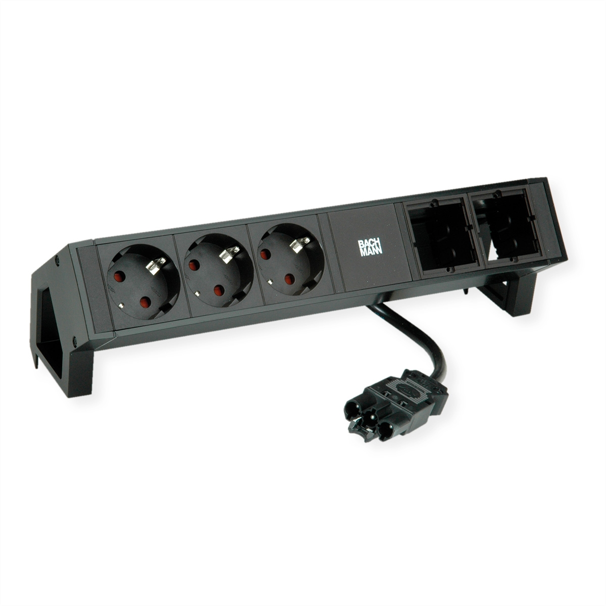 BACHMANN DESK2 3xCEE7/3 2xCM Strom 0,2m GST18 RAL9005 Image
