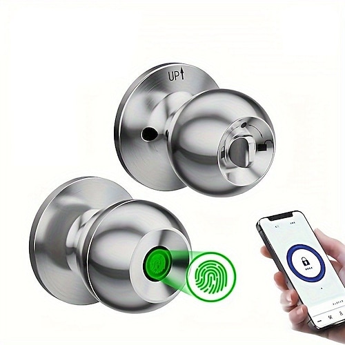 pomello biometrico per porta intelligente con controllo dell'app tuya, blocco sicuro delle impronte digitali per gli uffici degli appartamenti del guardaroba della camera da letto
