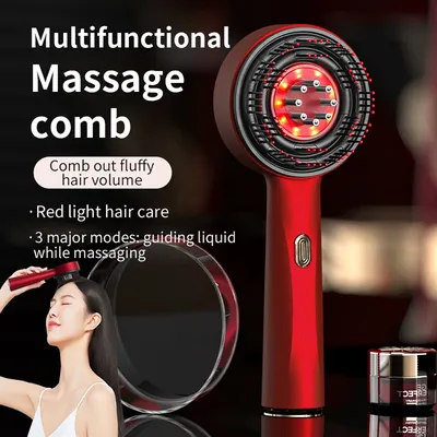 3 Modes Electric Massage Comb Portable Red Light Laser Comb for Hair Follicle Hair Follicles On The