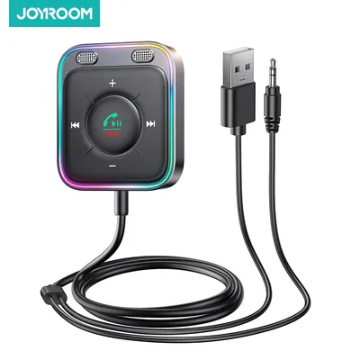 Joyroom Bluetooth 5.3 Wireless Receiver Car Adapter Enhanced Dual Mics ENC Noise Cancellation 3.5mm