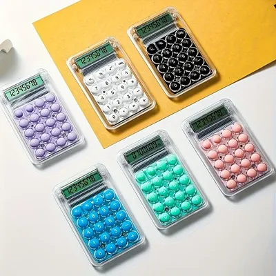 1Pcs Student Calculator LCD Display Large ScreenSiicone Buttons 8-digit Handhed StudyElectronic