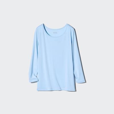 Uniqlo - Heattech Scoop Neck T-Shirt - Blue - 3-4Y