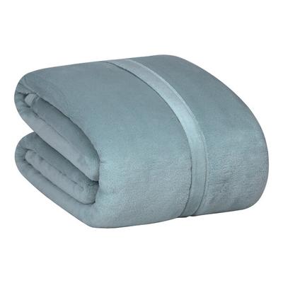 Berkshire Hospitality Serasoft+ 66" x 96" Twin Size Mineral 100% Polyester Blanket - 4/Case