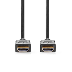 Nedis High Speed HDMI Kabel mit Ethernet - HDMI Stecker - HDMI Stecker - 4K@60Hz - ARC - 18 Gbps - 5.00 m - Rund - PVC - Schwarz - Box Image