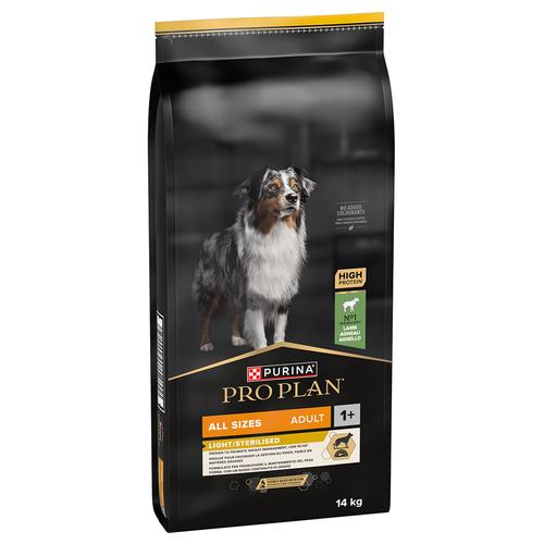 14kg Pro Plan All sizes Adult Light Sterilised Lamm Hundefutter trocken