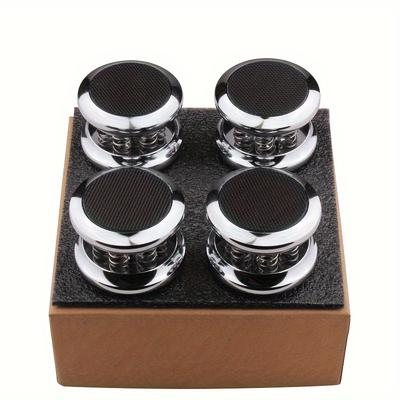 TEMU Yyaudio Premium Aluminum Alloy Speaker Spikes With Pads - 4pcs, Ideal For Audio Systems & Amplifiers Image