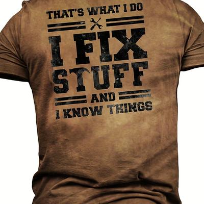 TEMU Men's Unisex T Shirt Tee Slogan T Shirts Graphic Letter Crew Neck Khaki 3d Print Outdoor Street Short Sleeve Print Clothing Apparel Vintage Sports Designer Casual Image