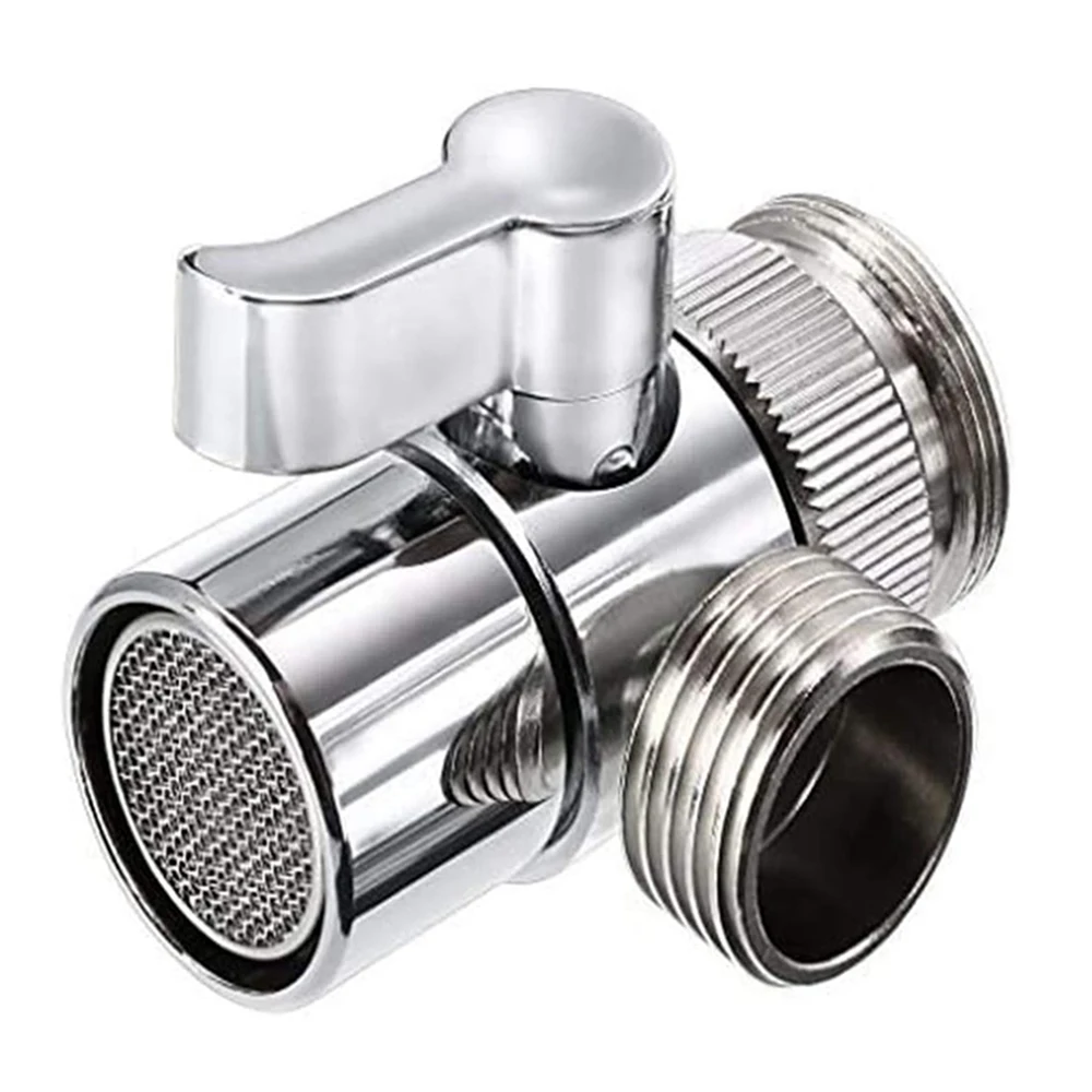 Zinklegierung und Kunststoff Schalter Wasserhahn Adapter Küchenspüle Splitter Umstellventil Wasserhahn Anschluss für Dusche Badezimmer Zugang Image