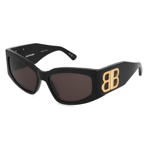 Balenciaga BB0321S Damen-Sonnenbrille Vollrand Cateye Recycled Acetat-Gestell, schwarz