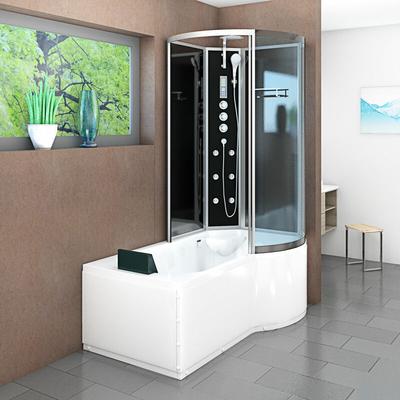 Kombination Badewanne Dusche K50-L33 Duschtempel 170x100 cm