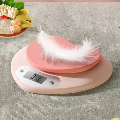 5kg-1g/3kg-0.1g Heart-shaped Kitchen Scale Pink Food Balance Measuring Weight In Grams Portable