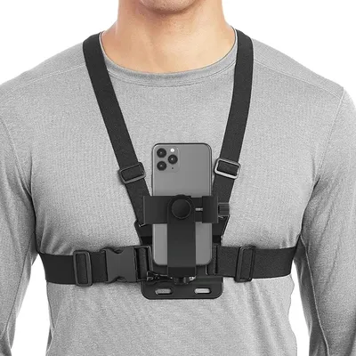 1 PC Adjustable Phone Clip Holder With Chest Strap Fixation Bracket for Sport Camera Mobile Phone