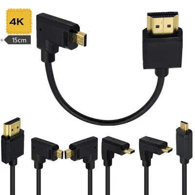 4K * 2K 60Hz HDMI-compatible to Micro HDMI-Compatible 90 Degree High-Definition High-Speed