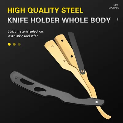 Professional Shaving Knife Manual Shaver Stainless Steel Shaver Rack Professional Straight Edge Razor Barber Beard Cutter