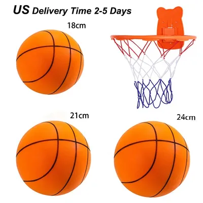 Silent Basketball Diameter 18/21/24 CM Indoor Mute Bouncing Basketball High Density Soft PU Foam