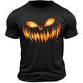 Halloween Smorfia Nero Bianco Grigio scuro maglietta Per uomo Grafico 100% cotone Camicia Sportivo Classico Camicia Manica corta Maglietta comoda Estate Primavera Abbigliamento di stilista S M L XL