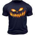 Halloween Smorfia Nero Bianco Grigio scuro maglietta Per uomo Grafico 100% cotone Camicia Sportivo Classico Camicia Manica corta Maglietta comoda Estate Primavera Abbigliamento di stilista S M L XL