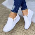 Per donna Scarpe da ginnastica scarpe bianche Scarpe bianche Taglie forti Scarpe da ginnastica senza lacci Esterno Giornaliero Tinta unica Piatto Punta tonda Essenziale Informale minimalismo Footing