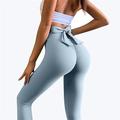 Per donna Pantaloni da yoga Leggings da yoga Nodo da legare Fascia Elastica Vita Alta Yoga Allenamento in Palestra Pilates Collant Giallo Rosa Blu marino Gli sport Abbigliamento sportivo Elasticizzato