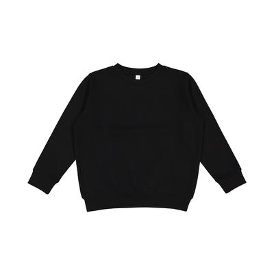 LAT L2225 Youth Elevated Fleece Crew T-Shirt in Black size Small | Cotton/Polyester Blend 2225, 2225LA