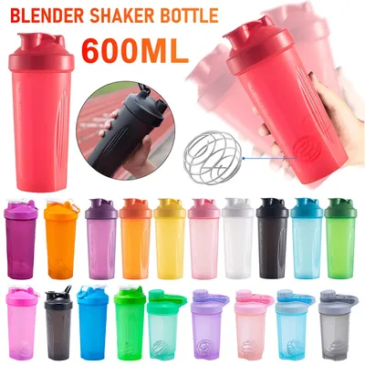 600ML Portable Protein Powder Shaker Bottle Leak Proof Water Bottle for Gym Fitness Training Sport